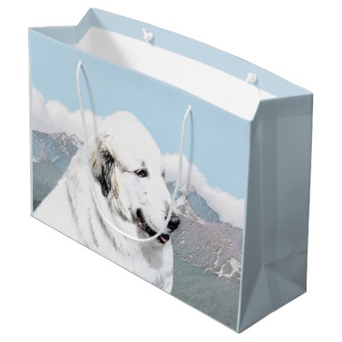 Great Pyrenees Painting _ Original Dog Art Large Gift Bag