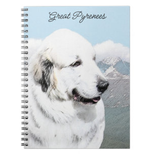 Great Pyrenees Painting - Original Dog Art Notebook