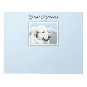 Great Pyrenees Painting - Original Dog Art Notepad