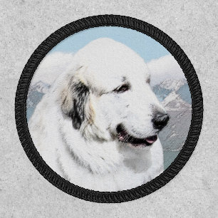 Great Pyrenees Painting - Original Dog Art Patch