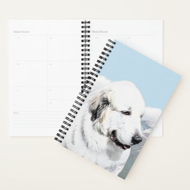 Great Pyrenees Painting - Original Dog Art Planner (Display)