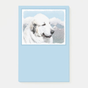 Great Pyrenees Painting - Original Dog Art Post-it Notes
