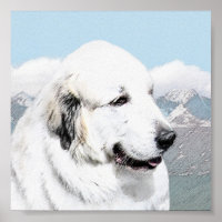 Great Pyrenees Painting - Original Dog Art