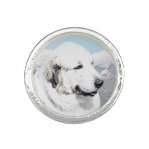 Great Pyrenees Painting - Original Dog Art Ring