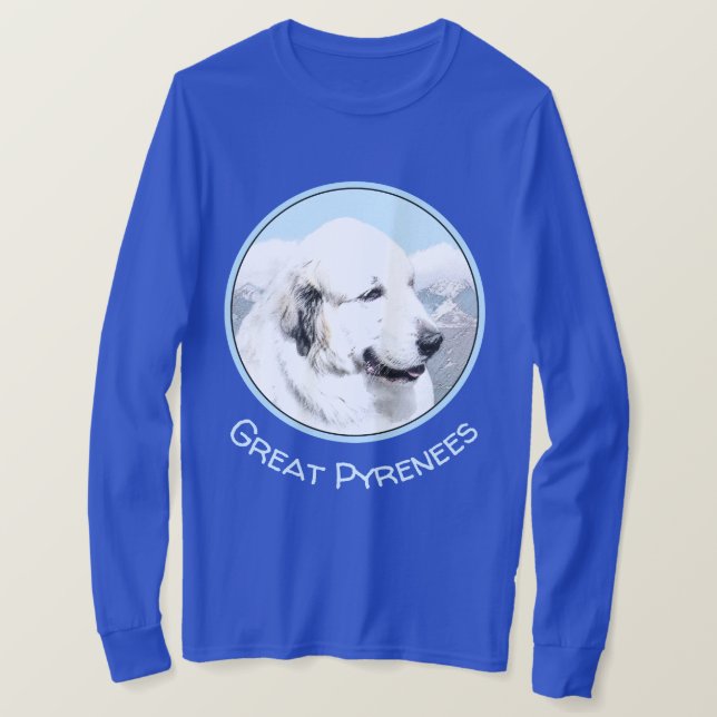 Great Pyrenees Painting - Original Dog Art T-Shirt (Design Front)