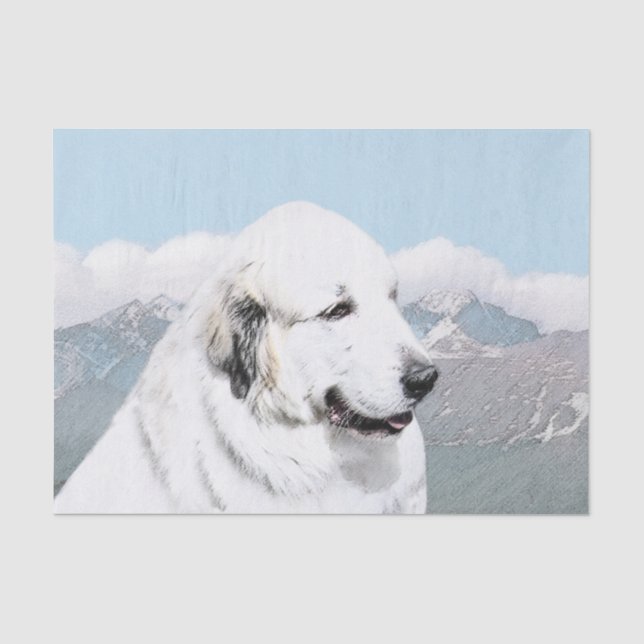Great Pyrenees Painting - Original Dog Art Tissue Paper (Front)