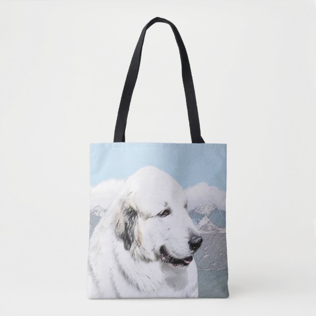 Great Pyrenees Painting - Original Dog Art Tote Bag (Front)