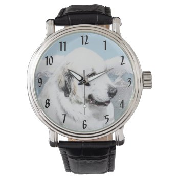 Great Pyrenees Painting - Original Dog Art Watch by alpendesigns at Zazzle