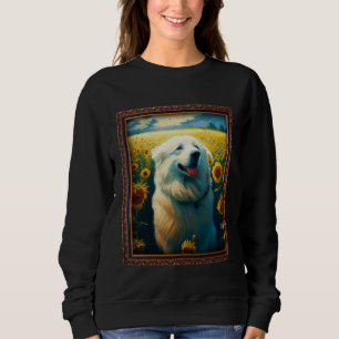 Great Pyrenees Painting Sunflower Flower Mom Women Sweatshirt