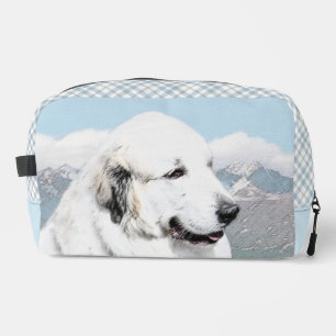 Great Pyrenees Painting White Original Pet Dog Art Dopp Kit