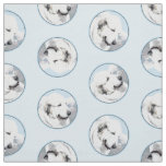 Great Pyrenees Painting White Original Pet Dog Art Fabric