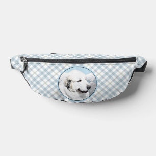 Great Pyrenees Painting White Original Pet Dog Art Fanny Pack