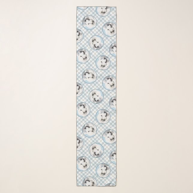 Great Pyrenees Painting White Original Pet Dog Art Scarf (Front)