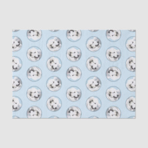 Great Pyrenees Painting White Original Pet Dog Art Tissue Paper