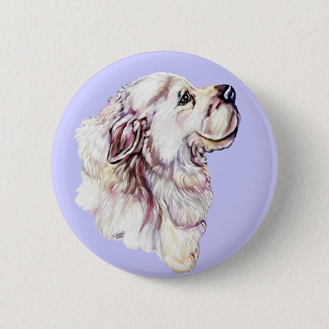 Great Pyrenees Pastel Button (Front)