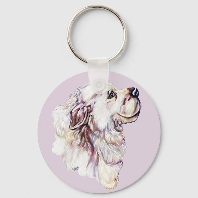 Great Pyrenees Pastel Keychain (Front)
