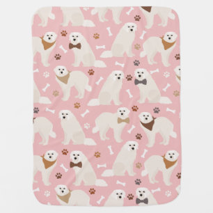 Great Pyrenees Paws and Bones Baby Blanket