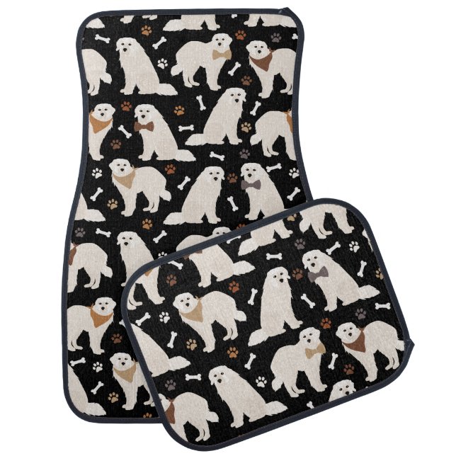 Great Pyrenees Paws and Bones Car Floor Mat (Set)