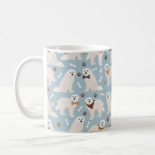 Great Pyrenees Paws and Bones Coffee Mug (Left)