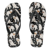 Great Pyrenees Paws and Bones Flip Flops