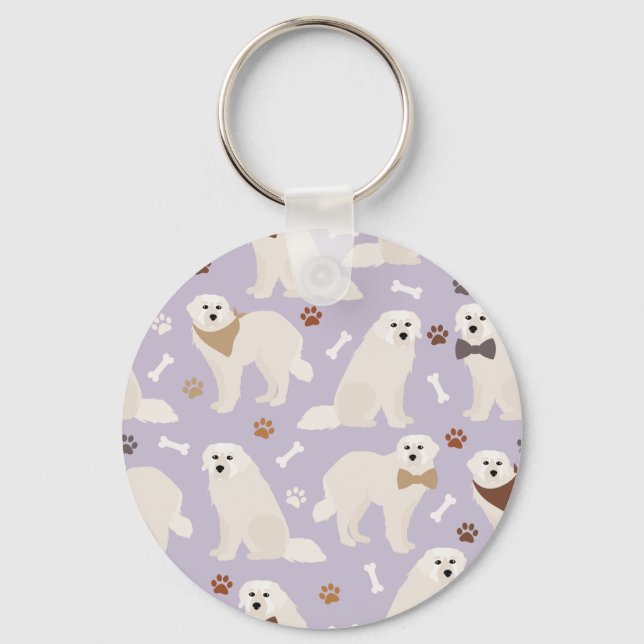 Great Pyrenees Paws and Bones Keychain (Front)