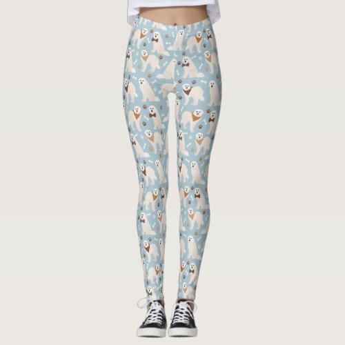 Great Pyrenees Paws and Bones Leggings