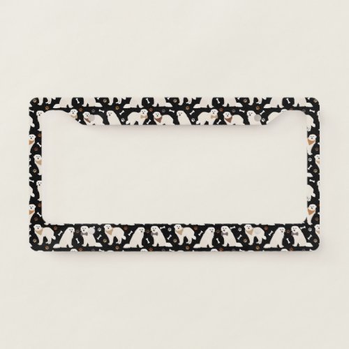 Great Pyrenees Paws and Bones License Plate Frame