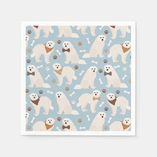 Great Pyrenees Paws and Bones Napkins