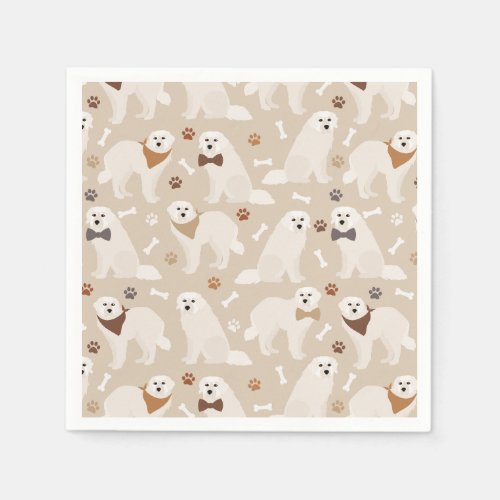Great Pyrenees Paws and Bones Napkins