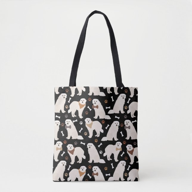 Great Pyrenees Paws and Bones Tote Bag (Front)