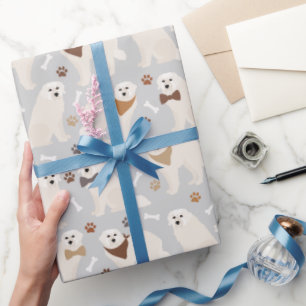 Great Pyrenees Paws and Bones Wrapping Paper