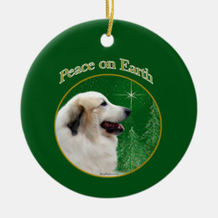 Great Pyrenees Peace Ceramic Ornament