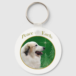 Great Pyrenees Peace Keychain