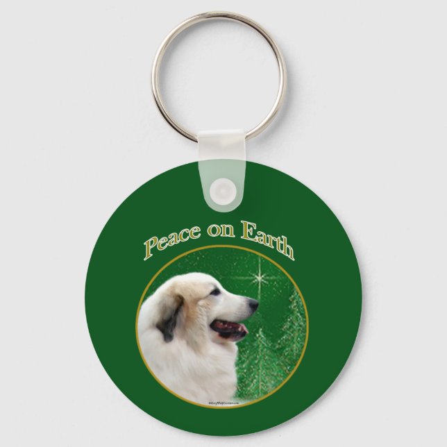 Great Pyrenees Peace Keychain (Front)
