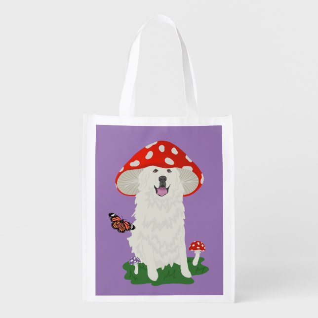 Great Pyrenees Plants  Grocery Bag (Front)