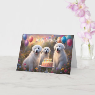 Great Pyrenees Puppies Happy Birthday  Card