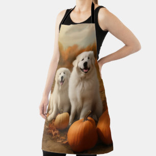 Great Pyrenees Puppy Autumn Delight Pumpkin Apron