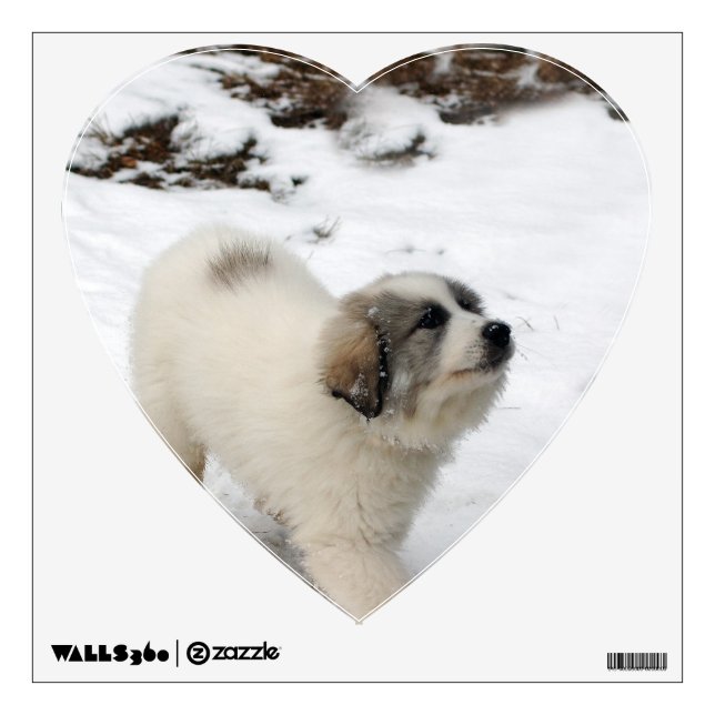 Great Pyrenees Puppy Wall Sticker (Front)
