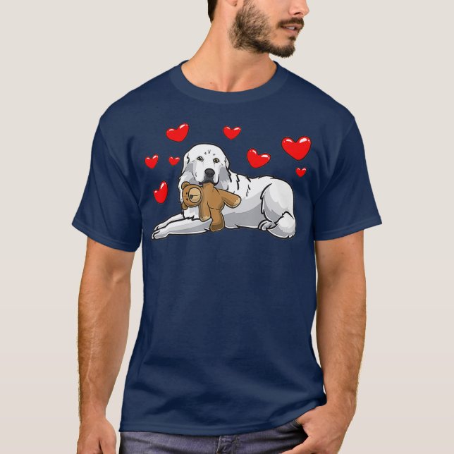 Great Pyrenees Pyrenean Mountain Dog With Animal T-Shirt (Front)