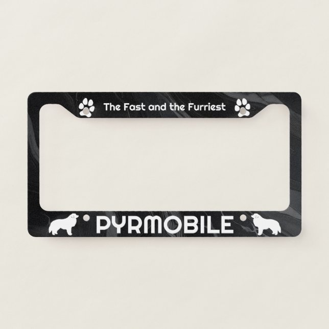 Great Pyrenees, Pyrmobile License Plate Frame Gift (Front)