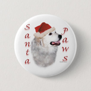 Great Pyrenees Santa Paws Button