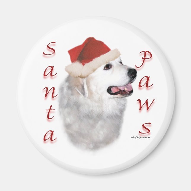 Great Pyrenees Santa Paws Magnet (Front)