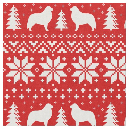 Great Pyrenees Silhouettes Christmas Holiday Fabric