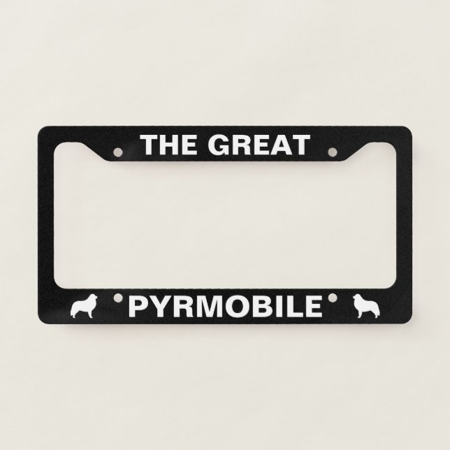 Great Pyrenees Silhouettes PYRMOBILE Custom License Plate Frame (Front)