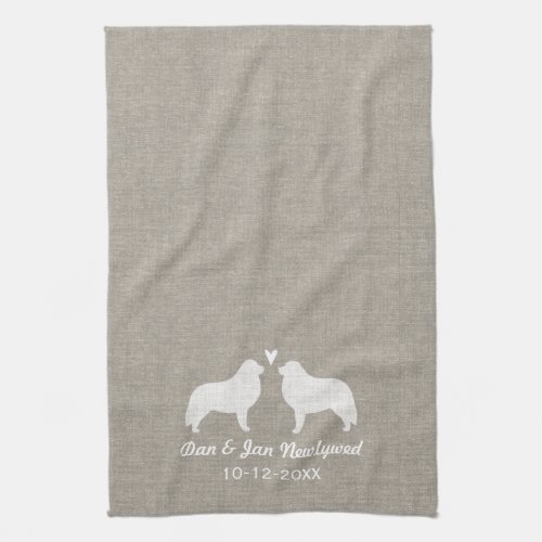 Great Pyrenees Silhouettes with Heart Kitchen Towel