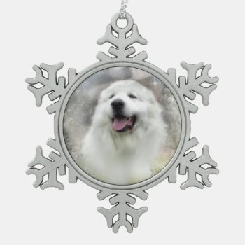 Great Pyrenees Snowflake Ornament - Winter Design by steelmoment at Zazzle