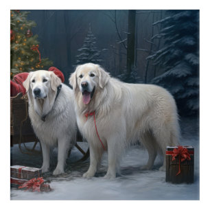Great Pyrenees Snowy Sleigh Christmas Decor