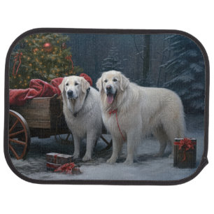Great Pyrenees Snowy Sleigh Christmas Decor Car Floor Mat