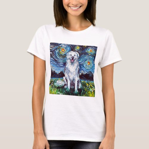 Great Pyrenees Starry Night big white dog art by A T_Shirt