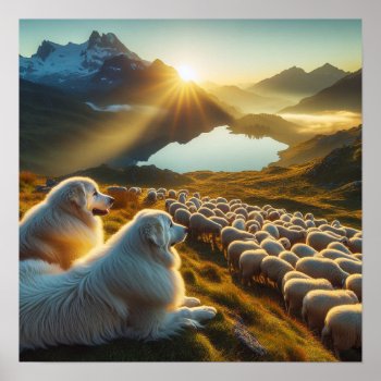 Great Pyrenees Start Of The Day 2 Poster by steelmoment at Zazzle